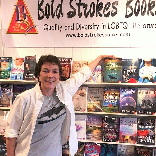 Karen Bookstore with the crow